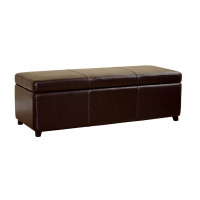 Baxton Studio Full Leather Ottoman Dark Brown Y-161-001-dark brown